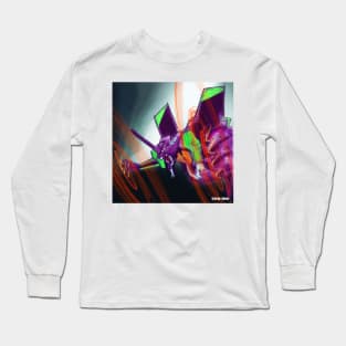 eva 01 in madness out of control art in mecha evangelion Long Sleeve T-Shirt